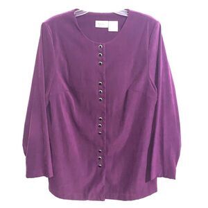Kathie Lee Vintage Purple Blazer Jacket Shoulder Pads